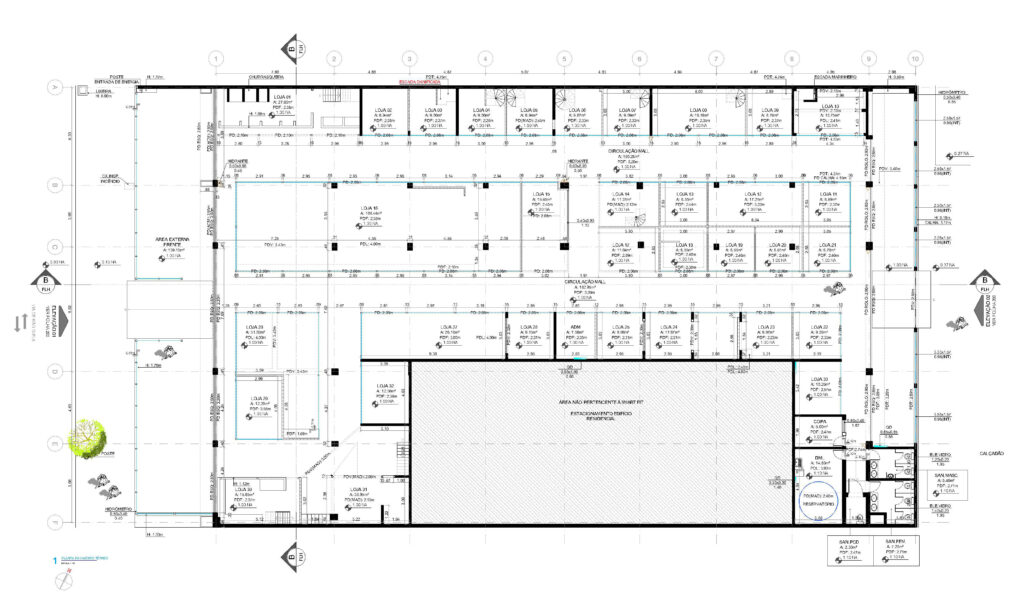 LEVANTAMENTO ARQUITETONICO ACADEMIA SMART FIT