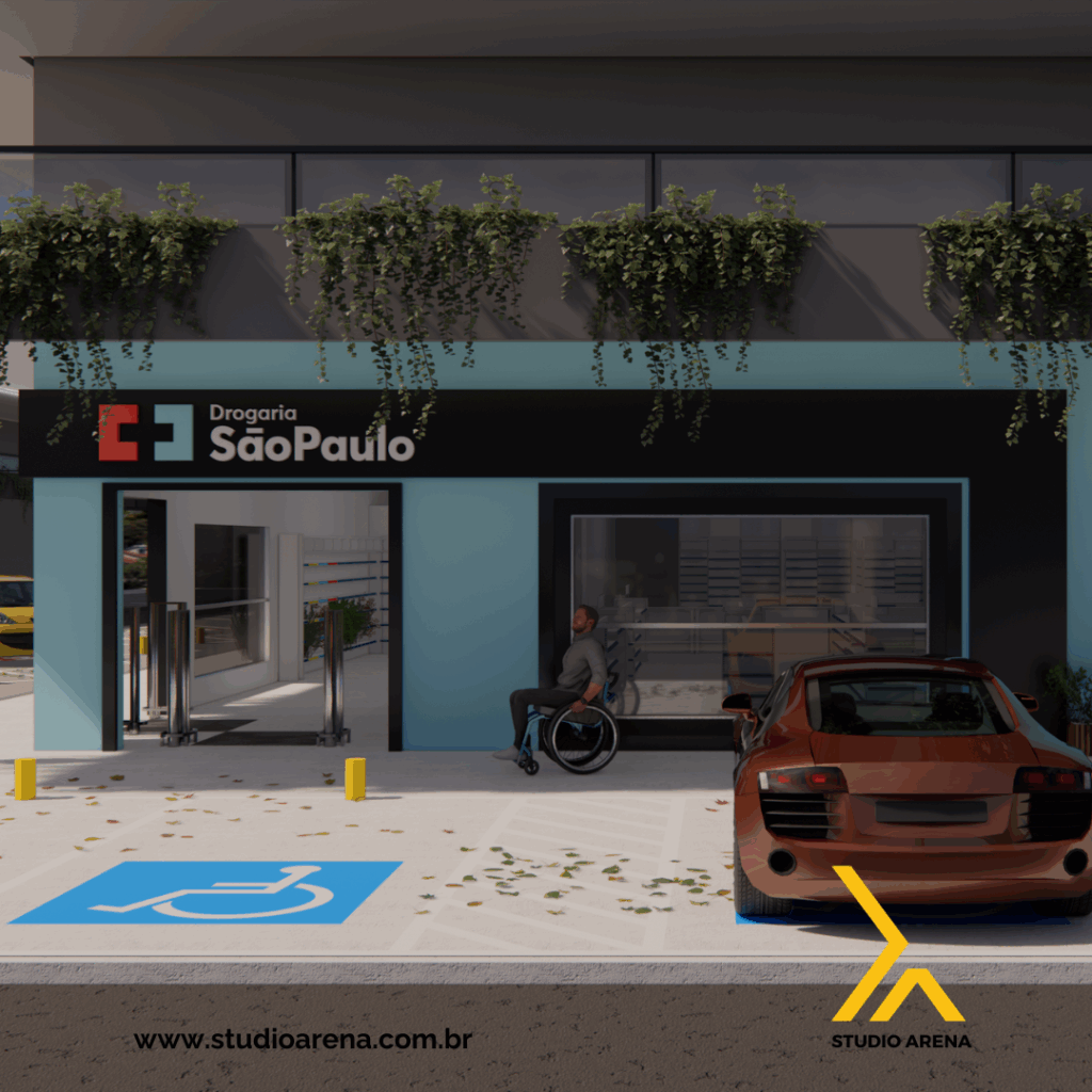 Estudo de 3D para a Drogaria São Paulo